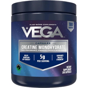 image:imageVega Micronized Creatine Monohydrate Powder Unflavored  5g Pure Vegan Creatine for Men amp Women Strength Performance amp Muscle Growth 100 Servings 176 oz180 Count Pack of 1