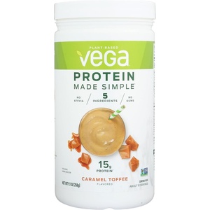 image:imageVega Protein Made Simple PlantBased Chocolate Protein Powder with 15g Protein  SteviaFree Clean Nutrition  96 oz 10 ServingsCaramel Toffee