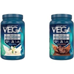 image:imageVega Protein amp Greens Bundle Chocolate  Vanilla 25 Servings Each  Plant Based Protein Powder KetoFriendly Gluten Free Non Dairy Vegan Non Soy Non GMO Lactose Free